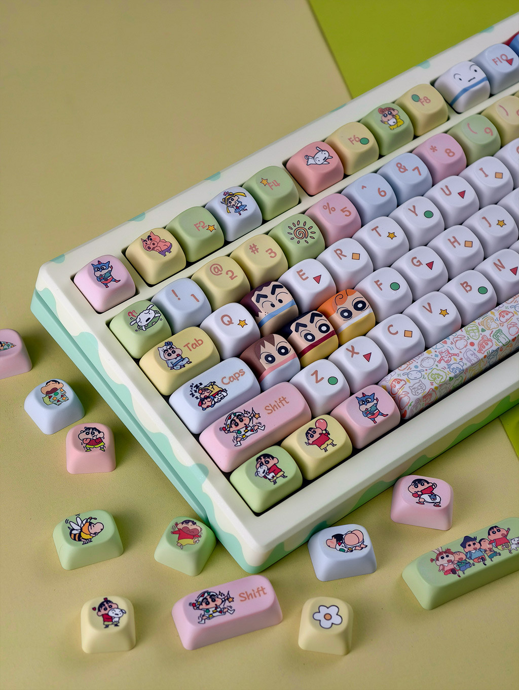 Crayon Shin-chan Keycaps PBT MOA Profile 130 Keys Dye Sublimation Aula ...