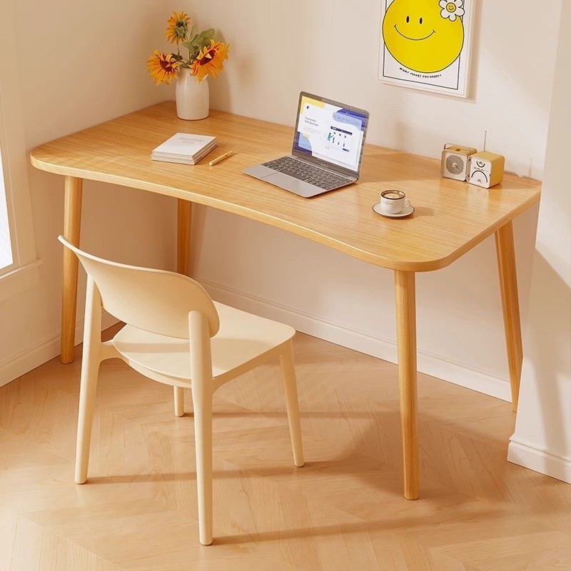 Simple Desk for Home Bedroom Computer Desk with Solid Wood Legs Student ...