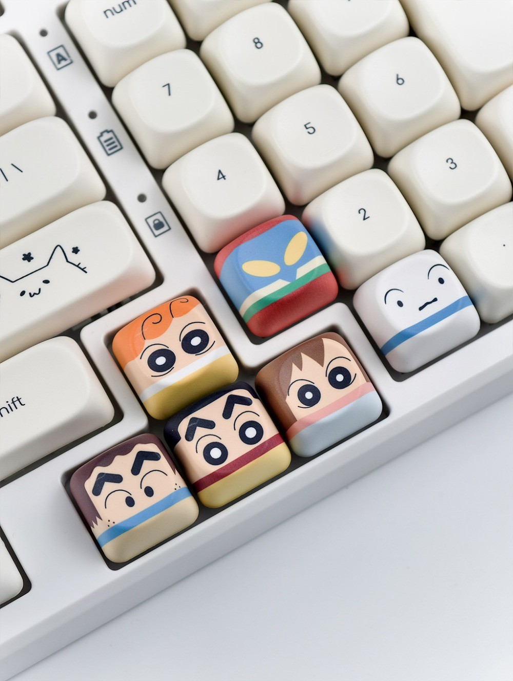 Crayon Shin-Chan Keycaps 6pcs PBT MOA Profile Dye Sublimation Wooting ...