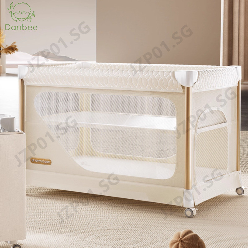 Kids Bed Movable With Wheel Baby Cot Multi-functional Baby Bed With ...