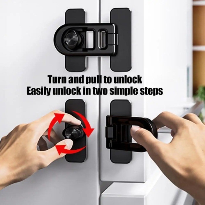 Child Safety Cabinet Locks Adhesive No Screw Latches for Drawer Door ...