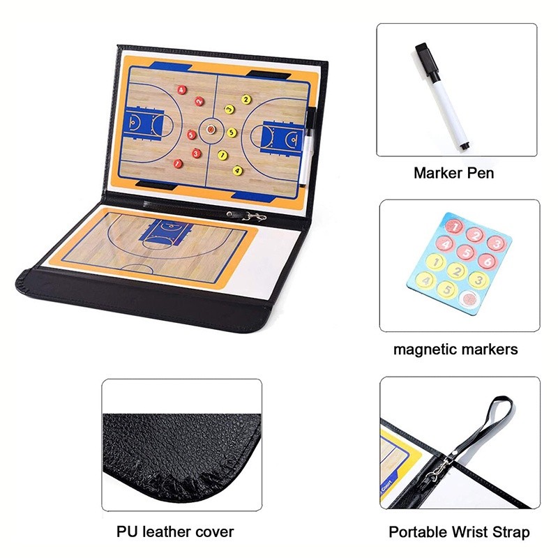 Magnetic Basketball Training Planner Foldable Court Clipboard with Dry ...