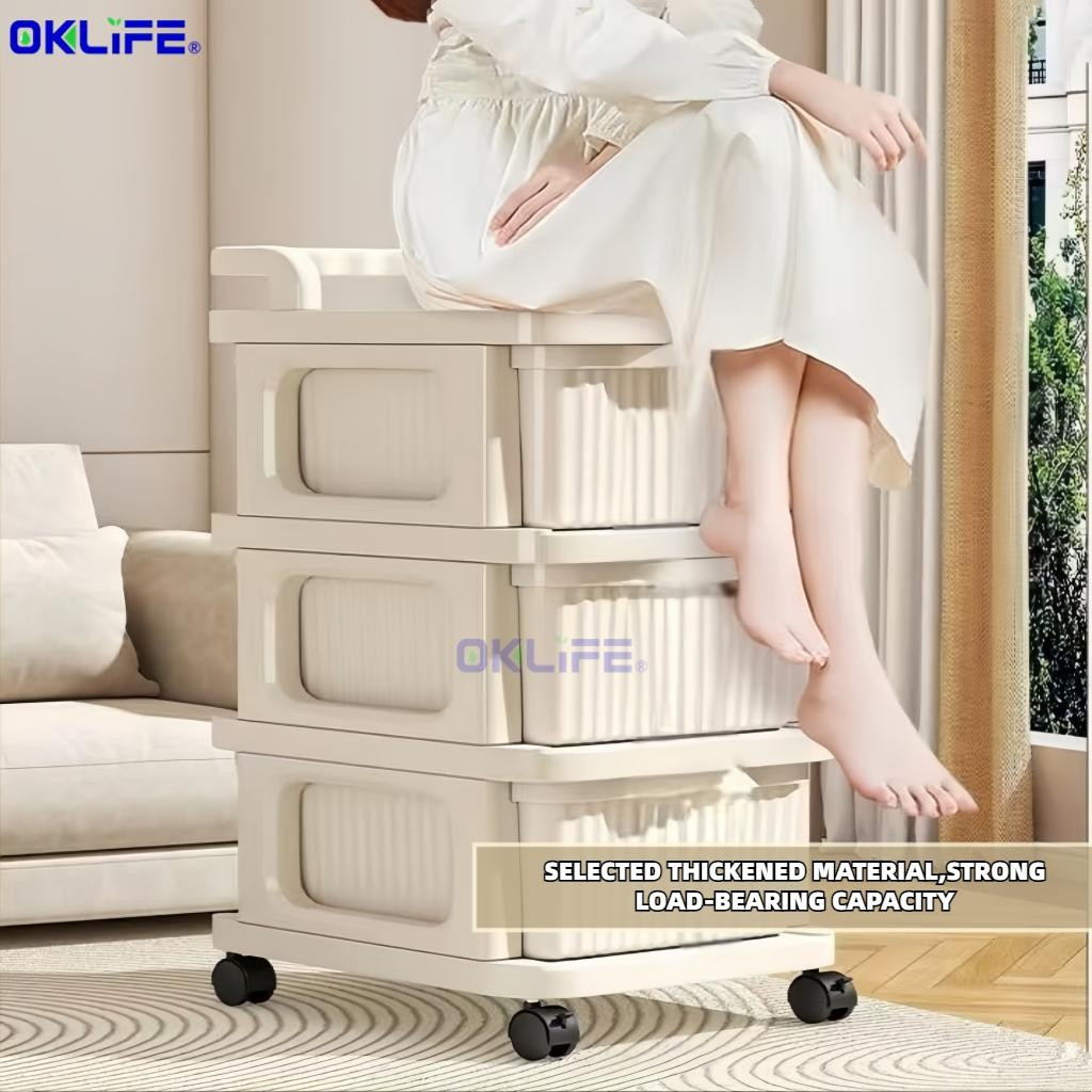 Rolling Cart Rust Proof Mobile Trolley Kids Snack Storage Cabinet Floor Organizer HDB Condo Home Storage Rack view 5
