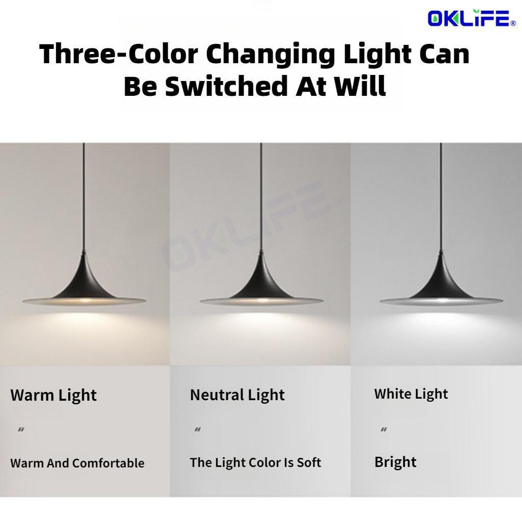 Trumpet Shape LED Pendant Light Rust Proof Minimalist Hanging Lamp Dining Bedroom Bar Lighting HDB Home Fixture view 7