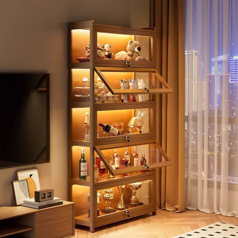 Display Cabinet with Light and Lock, Transparent Acrylic Blind Box ...
