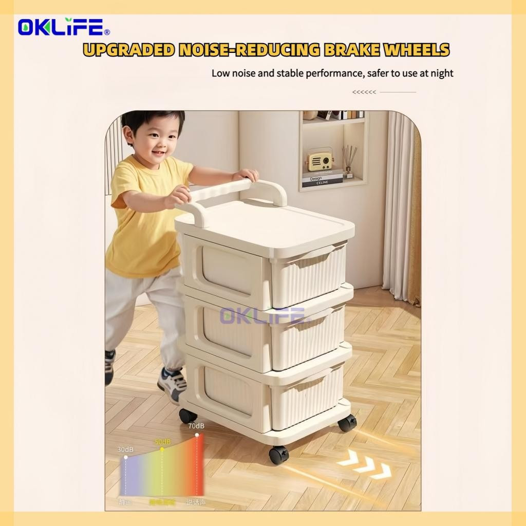 Rolling Cart Rust Proof Mobile Trolley Kids Snack Storage Cabinet Floor Organizer HDB Condo Home Storage Rack view 9