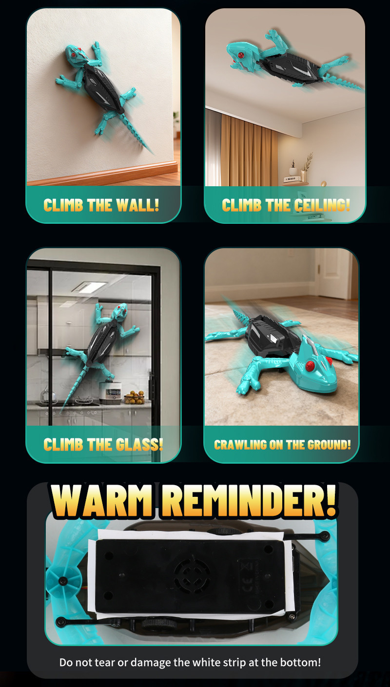 [SG] Gecko Wall-Climbing RC Car Toy - Remote-Controlled Lizard with ...
