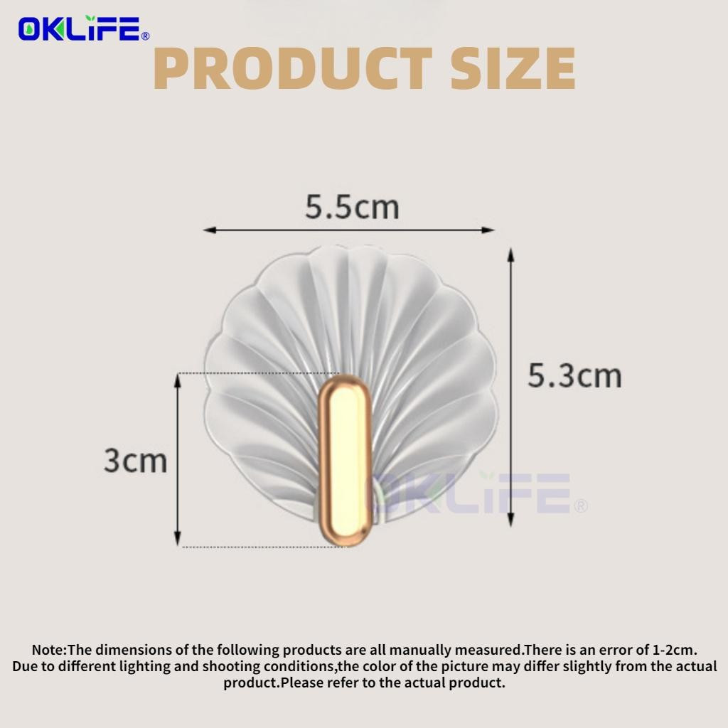 Transparent Seamless Shell Hooks No Drill Self Adhesive Multi Purpose Wall Hanging Organizer For Household view 8
