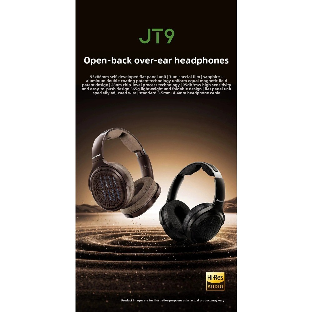 FiiO JT9 Over‑Ear Wired Headphones Hi‑Fi High Fidelity Monitor Headset ...