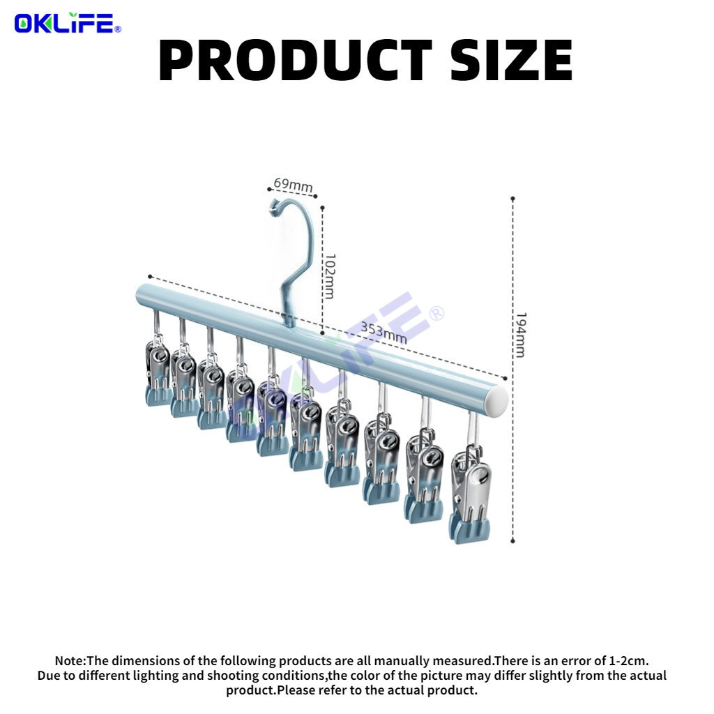 Windproof Laundry Drying Rack Non Marking Multiclip Hanger For Socks Underwear Clothes Drying Clip Rack view 8