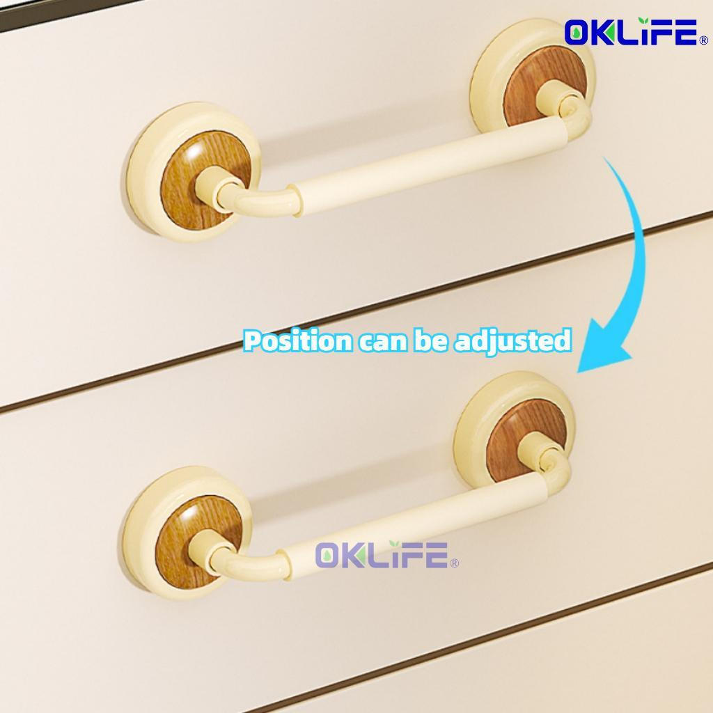 Self Adhesive Suction Cup Door Pull Wood Texture Anti Slip Waterproof Cabinet Handle Condo Home Office Fixture view 5
