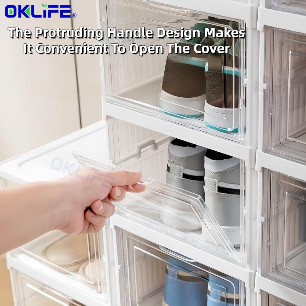 Foldable Shoe Cabinet Dustproof Shoe Box Multi Tier Shoe Storage Shelf For Home Entryway Household Rack view 9