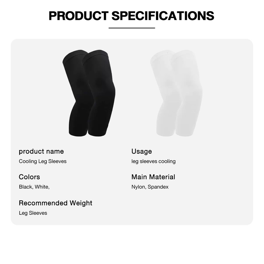 Leg Sleeve Cooling UV Protection Leg Sleeves Ice Silk Leg Cover Sarung ...