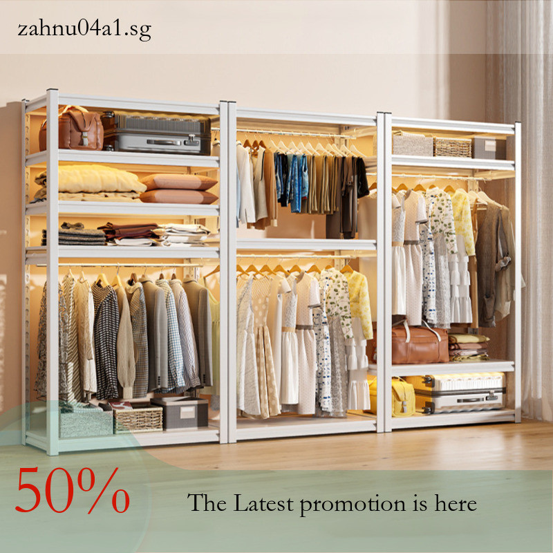 Style Open Wardrobe Multi-Level Wardrobe Storage Rack Bedroom Simple ...
