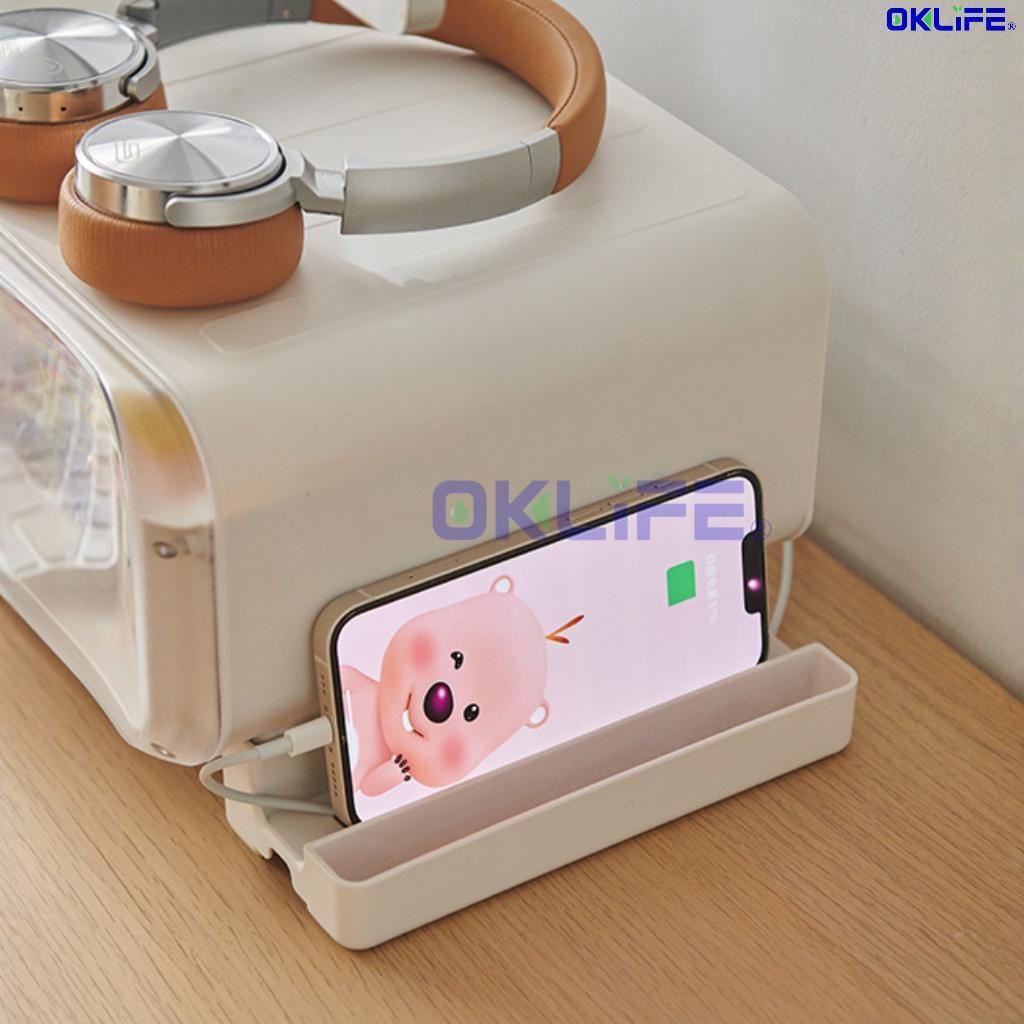 LED Light Monitor Stand With Transparent Blind Box Display Cabinet Multifunctional Desktop Storage Organizer view 3