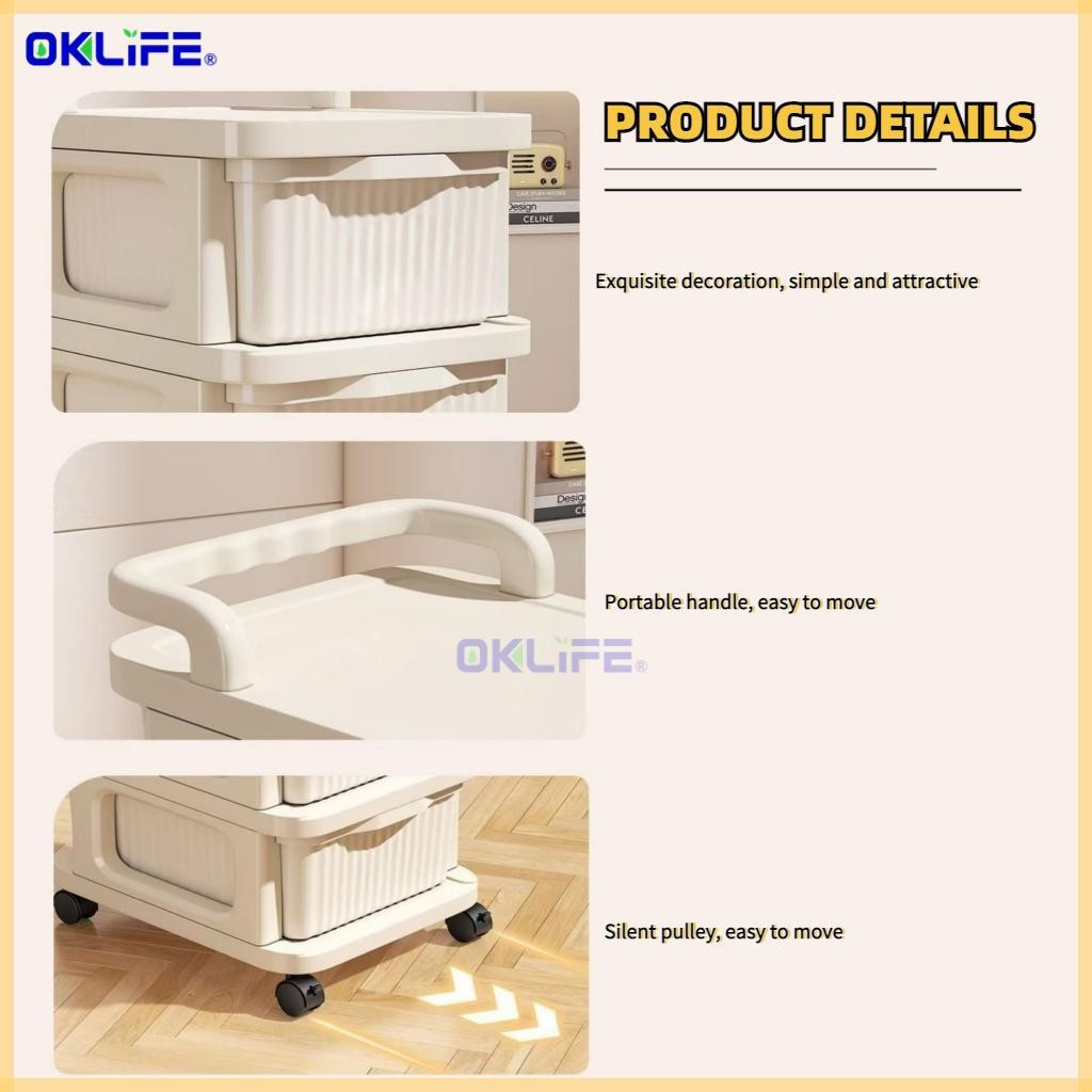 Rolling Cart Rust Proof Mobile Trolley Kids Snack Storage Cabinet Floor Organizer HDB Condo Home Storage Rack view 4