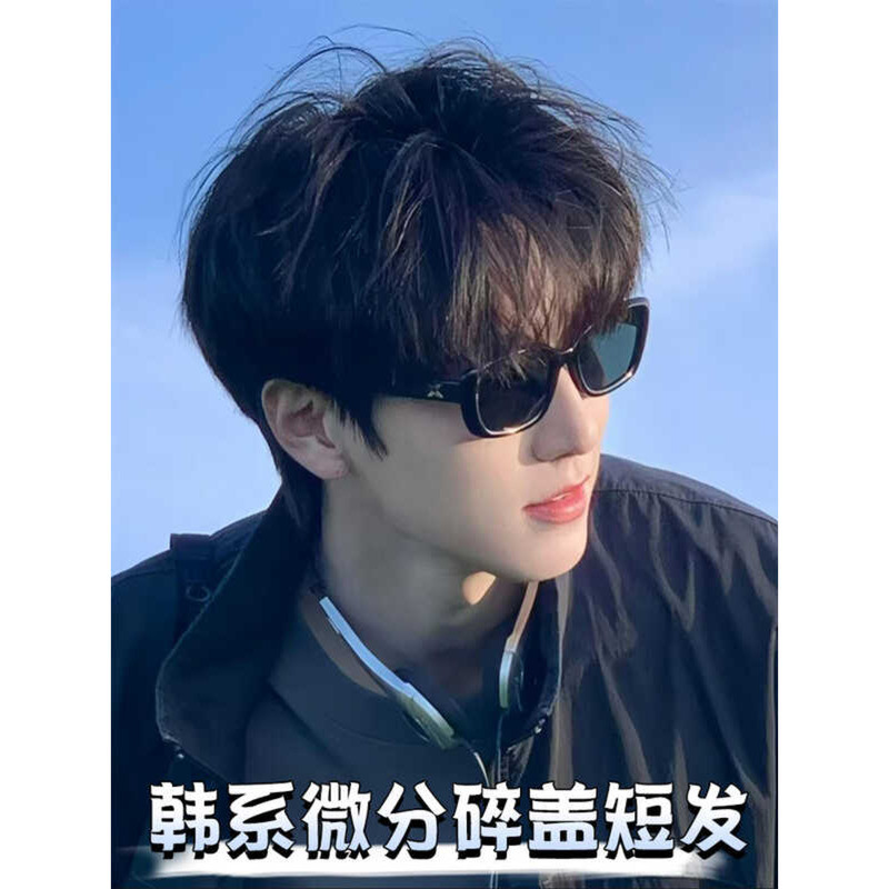 Wig Male Micro-Fractured Fragmented Cover Short Straight Hair Male ...