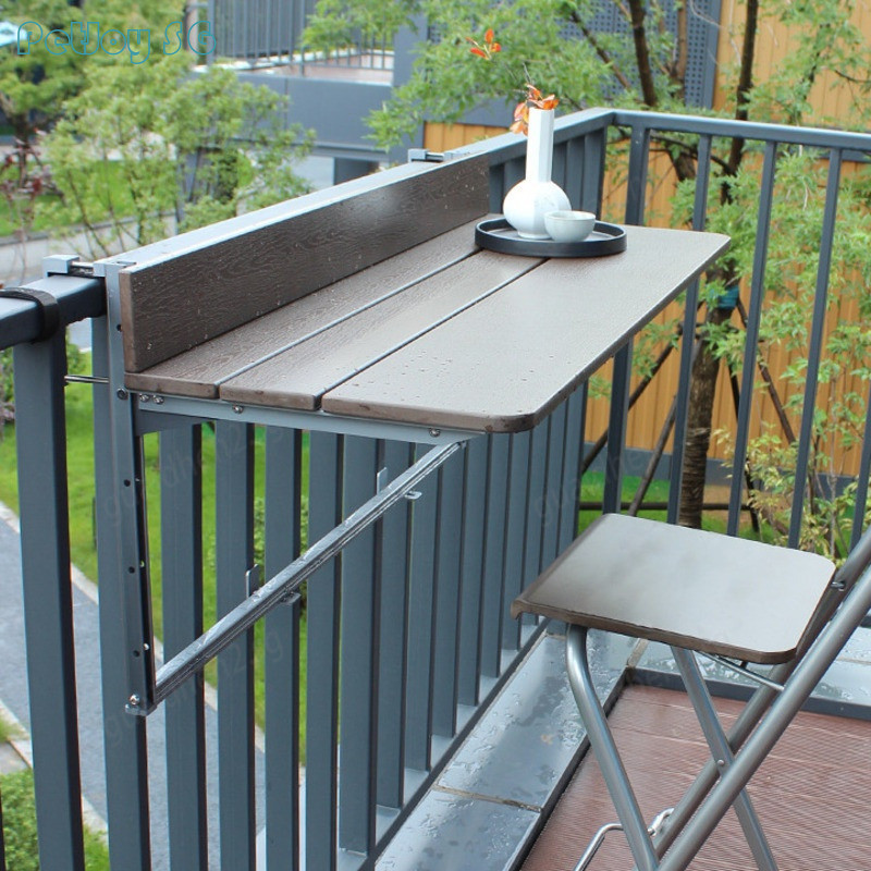 Petjoy SG Balcony Folding Table Railing Hanging Table Adjustable ...