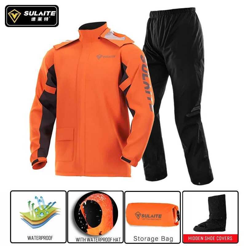 Sulaite Motorcycle Suit Men Women Urban Riding Raincoat Reflective ...