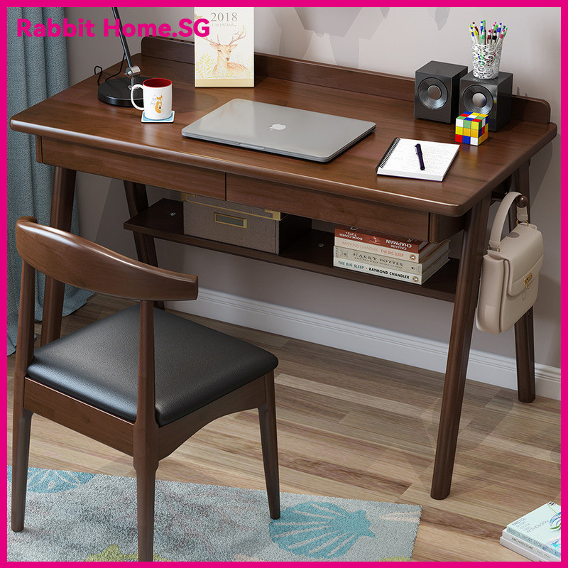 Computer Table Japanese Spot 80-140CM Double Drawer Can Store Study ...