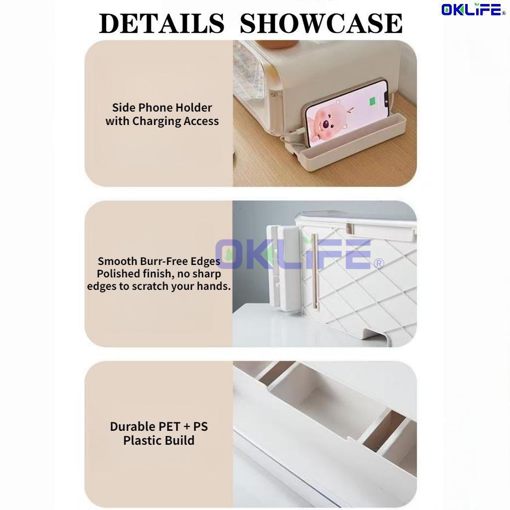LED Light Monitor Stand With Transparent Blind Box Display Cabinet Multifunctional Desktop Storage Organizer view 5