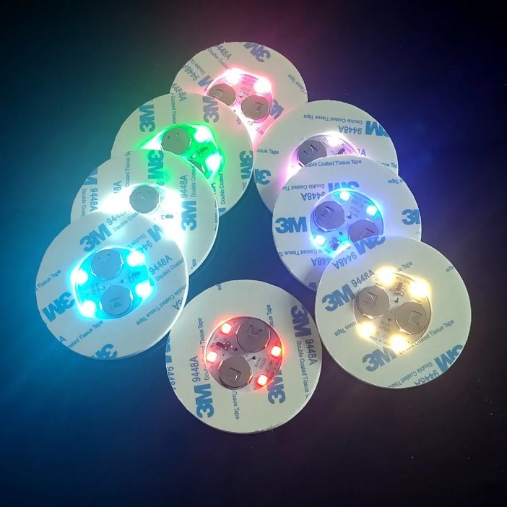 1-3Pcs LED Tableware Mat Cup Luminous Sticker Colorful Flashing Bottle ...