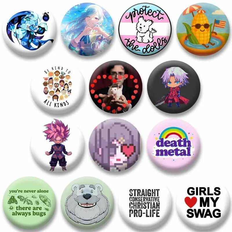 Love Ladybug Vanilla Bear Button Pins Creative Funny Words Images ...