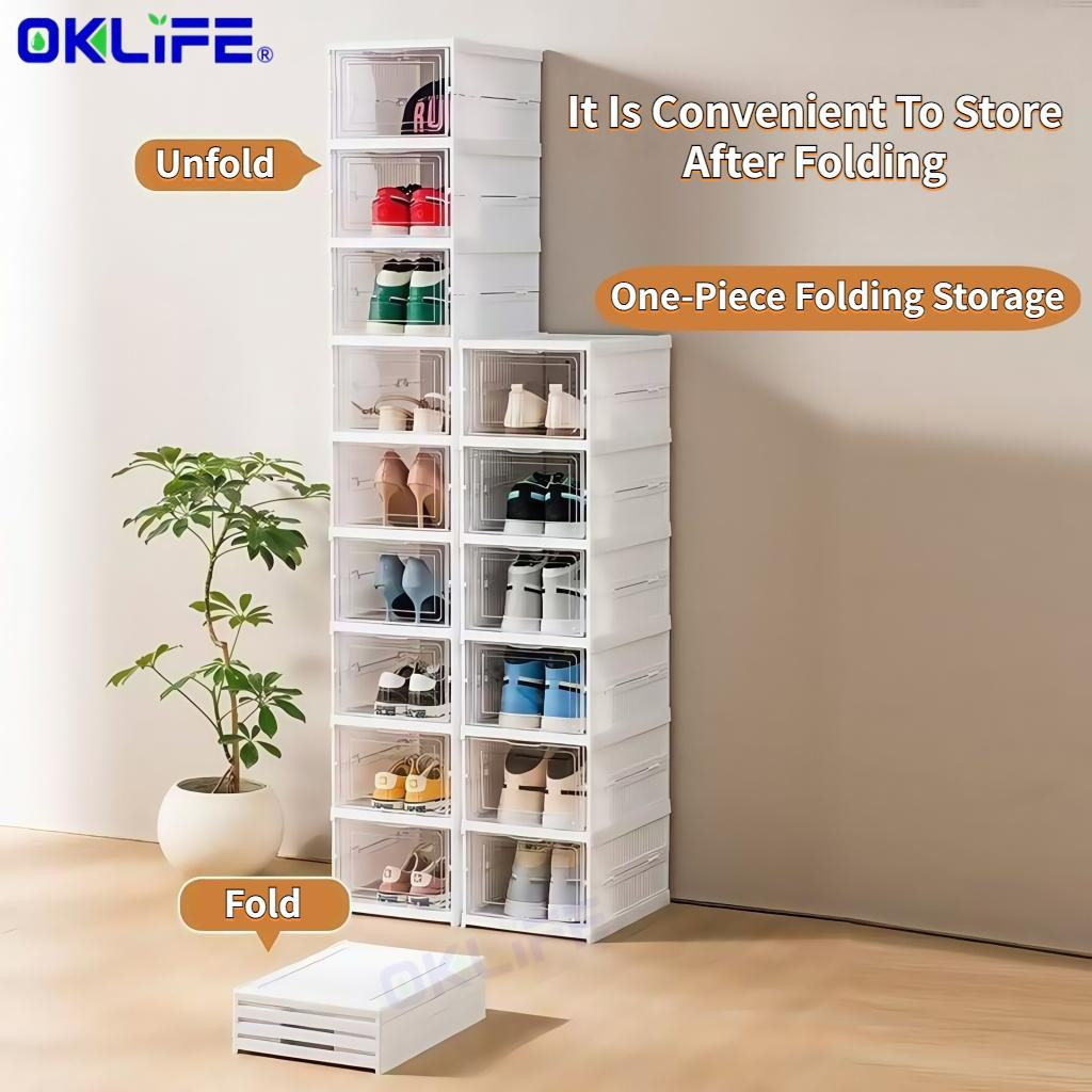 Foldable Shoe Cabinet Dustproof Shoe Box Multi Tier Shoe Storage Shelf For Home Entryway Household Rack view 3