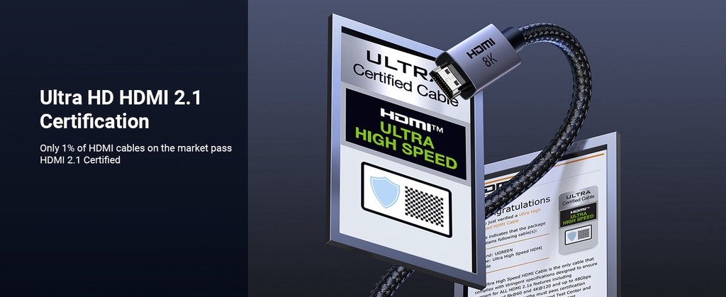 Monoprice DynamicView Ultra 8K HDMI Cable - 1.5ft High Speed 48Gbps With HDR & EARC