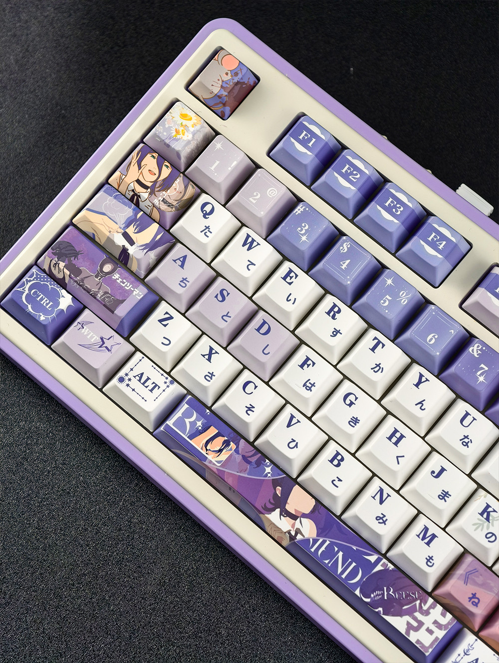 Reze Keycaps130 Keys MOA/Cherry Profile PBT Dye Sublimation Aula F75 ...