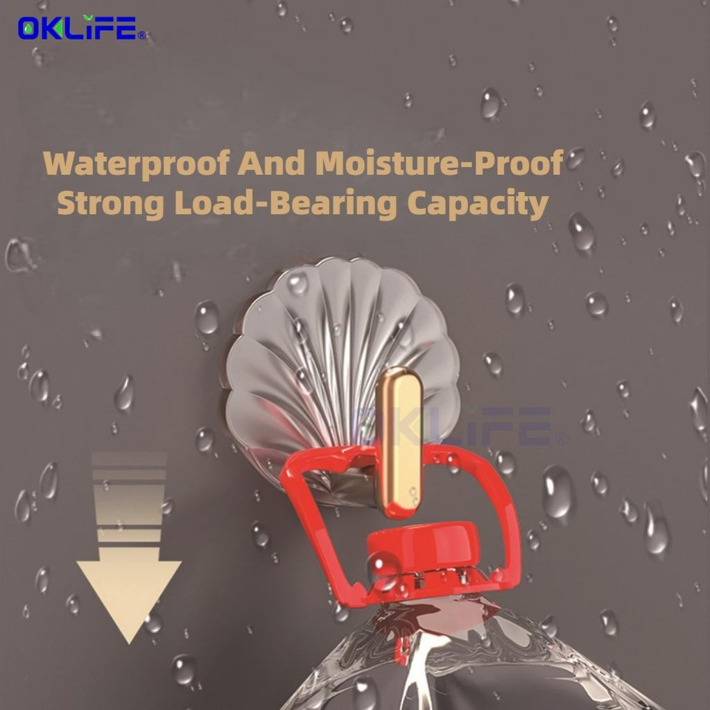 Transparent Seamless Shell Hooks No Drill Self Adhesive Multi Purpose Wall Hanging Organizer For Household view 5