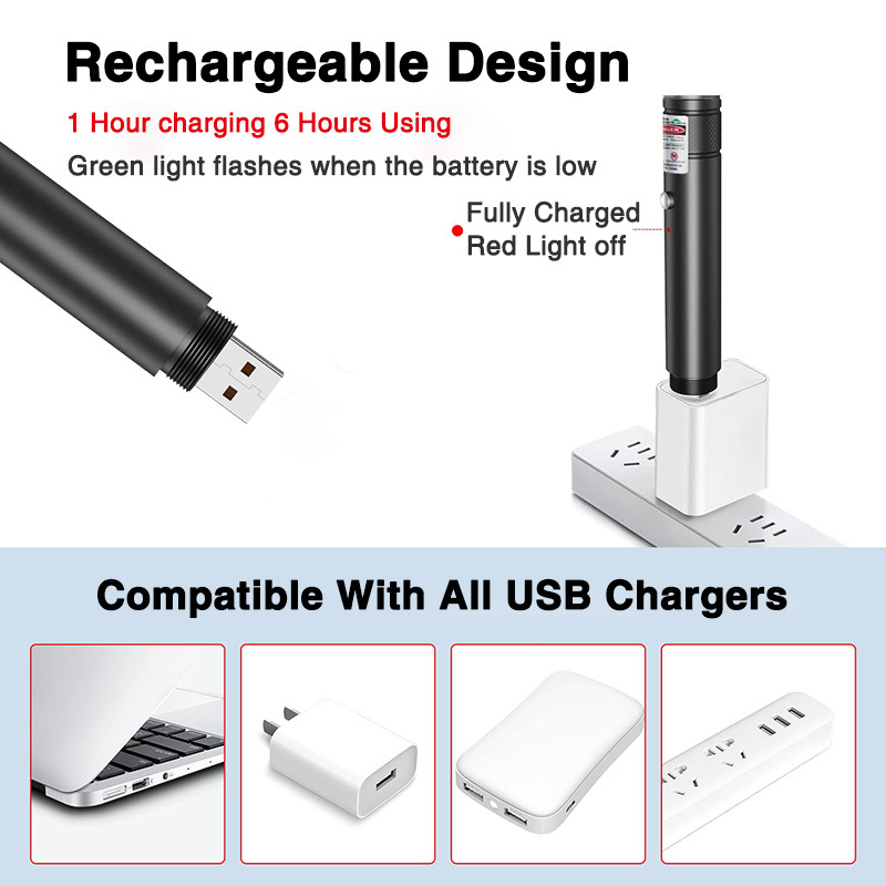 [SG]Green Laser Pointer USB High Power Long Distance for Pet Toy ...