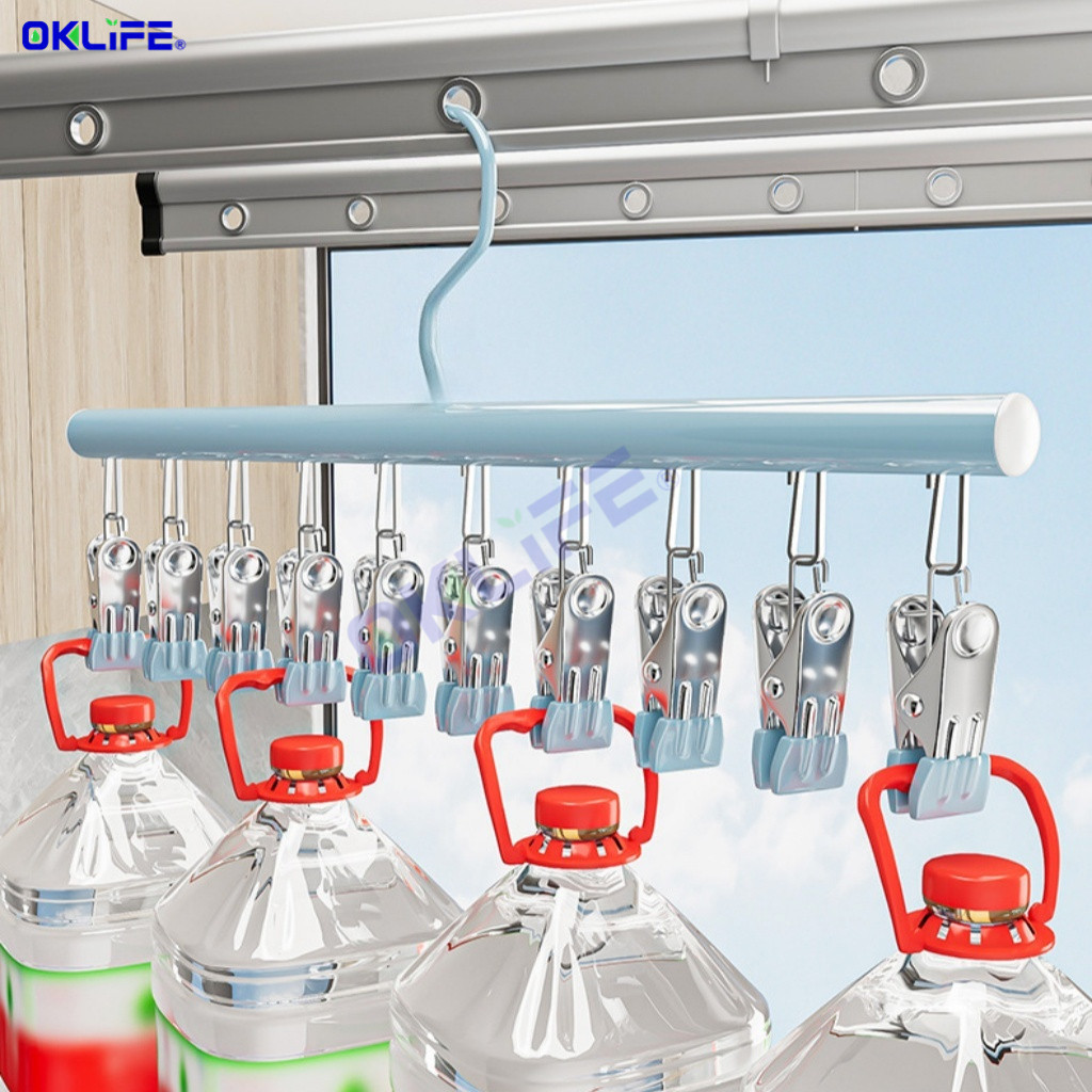 Windproof Laundry Drying Rack Non Marking Multiclip Hanger For Socks Underwear Clothes Drying Clip Rack view 3