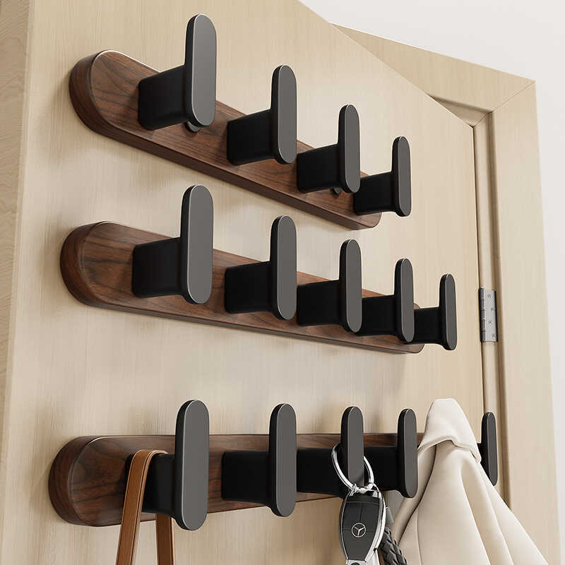 Walnut Hook Fitting Room Perforation-Free Behind Entry Door Hanger Wall ...