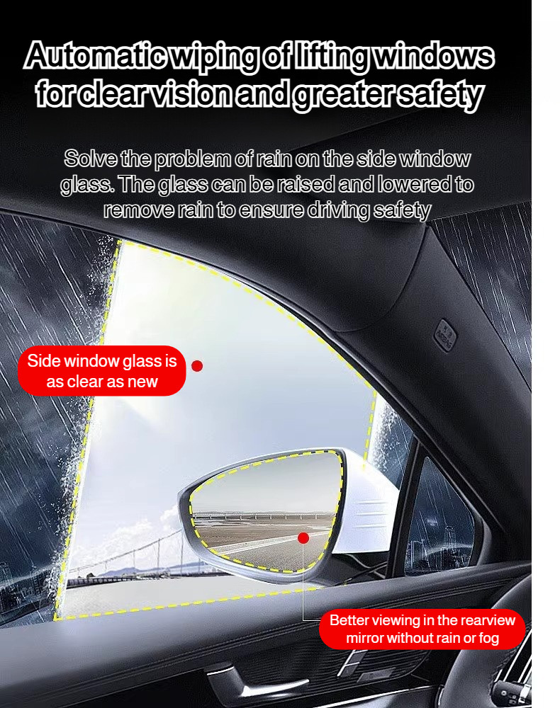 Car wiper side window glass with bone double scraper mute to remove ...