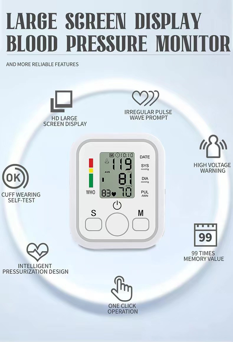 Digital Upper Arm BP Gauge, Voice Broadcast High Precision Auto Blood ...