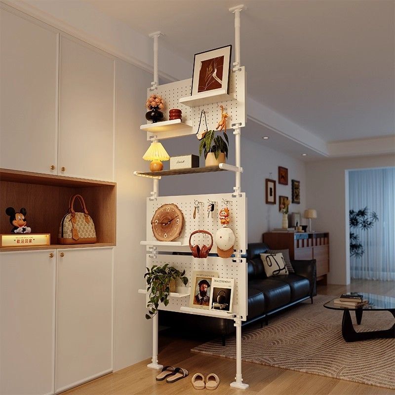 Floor-To-Ceiling Perforated Board Bedroom Storage Rack Ultra-Thin No ...