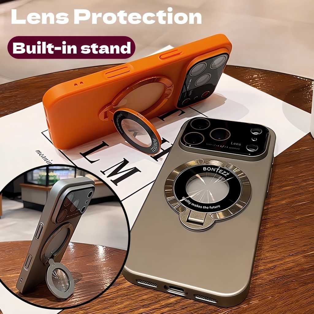 Casing Luxury PC Matte Phone Case With Built-in stand Shockproof Hard ...