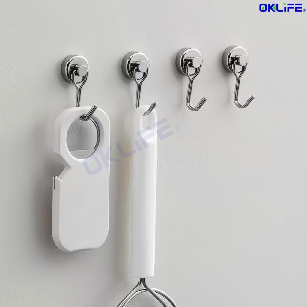 Rust Proof No Drill Strong Magnetic Hook 360 Rotating Fridge Holder Kitchen Household Storage Organizer alternate view