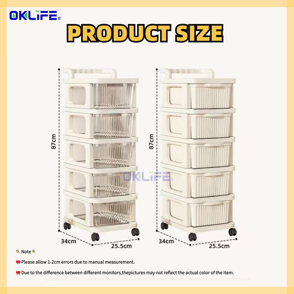 Rolling Cart Rust Proof Mobile Trolley Kids Snack Storage Cabinet Floor Organizer HDB Condo Home Storage Rack view 3