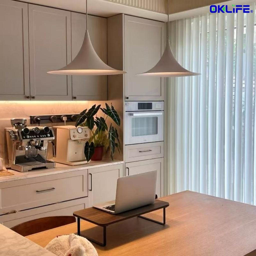 Trumpet Shape LED Pendant Light Rust Proof Minimalist Hanging Lamp Dining Bedroom Bar Lighting HDB Home Fixture view 3