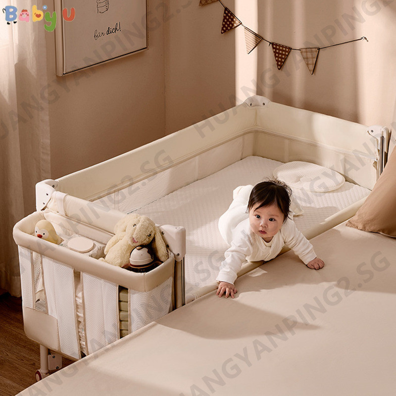Baby Cot Adjustable Kids Bed Portable Baby Bed Multifunctional Toddler ...