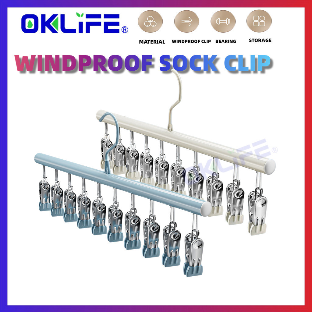 Windproof Laundry Drying Rack Non Marking Multiclip Hanger For Socks Underwear Clothes Drying Clip Rack