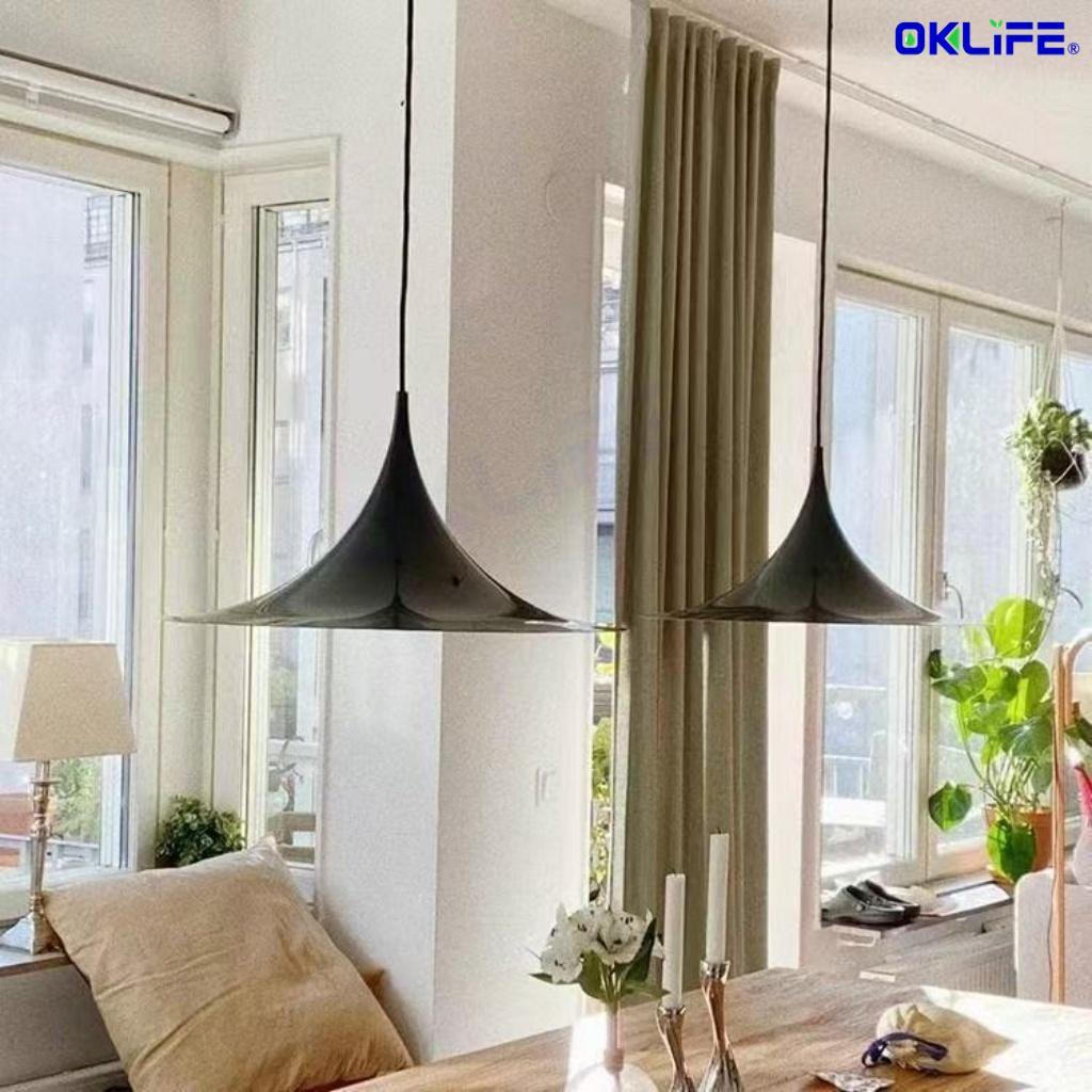 Trumpet Shape LED Pendant Light Rust Proof Minimalist Hanging Lamp Dining Bedroom Bar Lighting HDB Home Fixture view 6