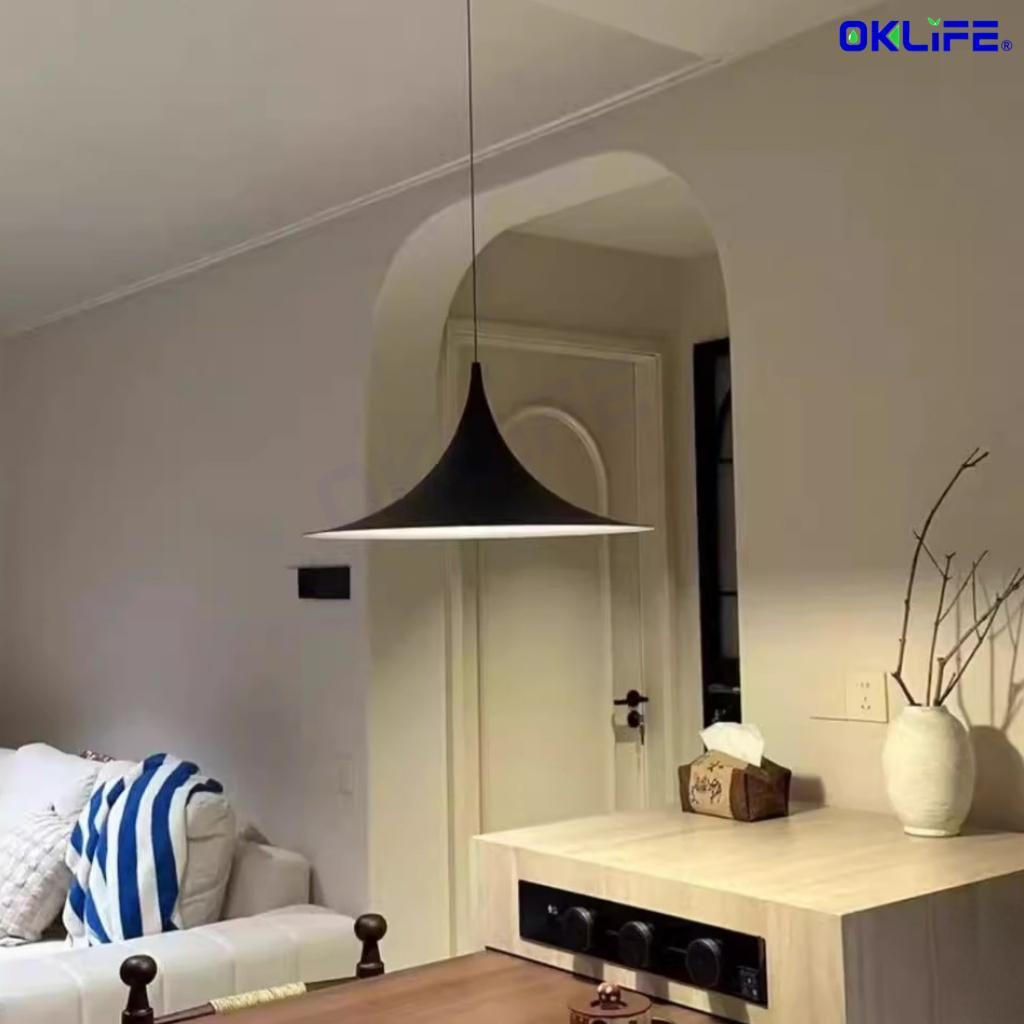 Trumpet Shape LED Pendant Light Rust Proof Minimalist Hanging Lamp Dining Bedroom Bar Lighting HDB Home Fixture alternate view