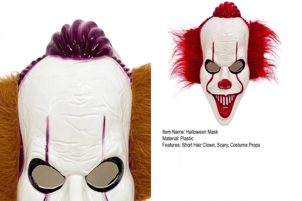 Scary Face Mask Halloween Scary Clown Mask Full Face Joker Cosplay Mask ...