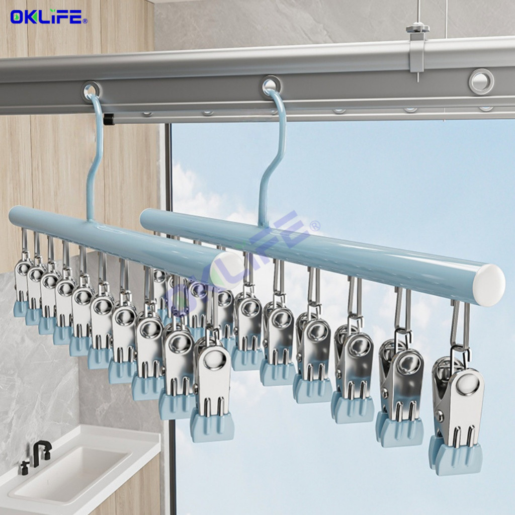 Windproof Laundry Drying Rack Non Marking Multiclip Hanger For Socks Underwear Clothes Drying Clip Rack view 4