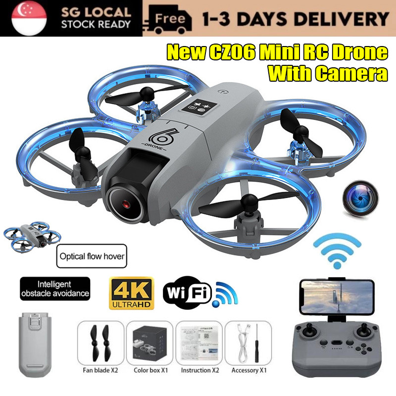 【SG】New CZ06 Mini RC Drone 4K HD Camera WiFi FPV Quadcopter Helicopter ...