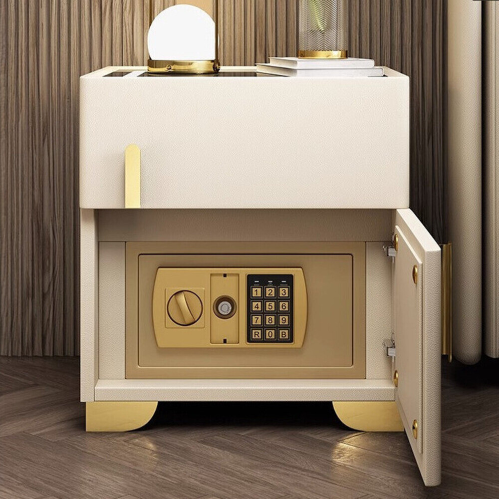 Bedside Table With Safe Box Bedside Cabinet Multifunctional Drawer ...