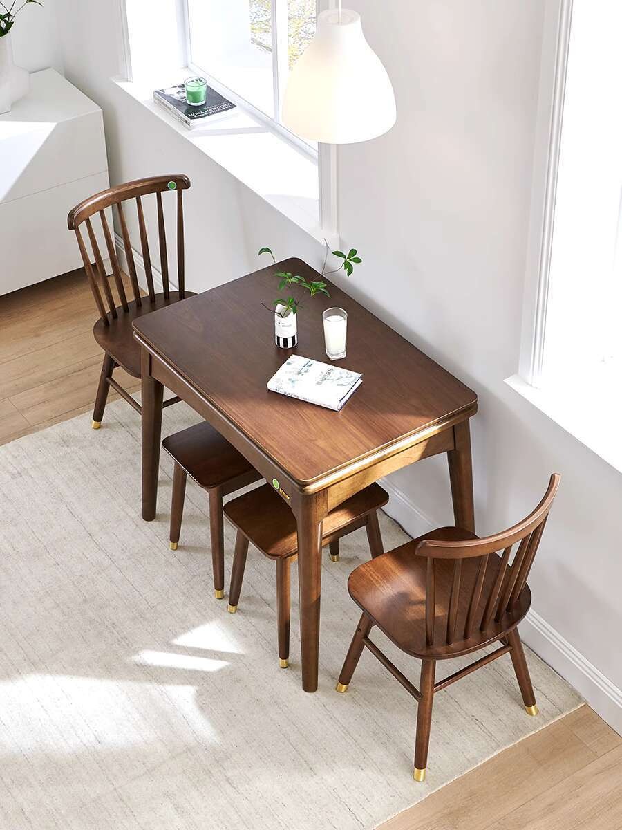 All Solid Wood Small-Sized Folding Dining Table Occupies Only 1 Square ...